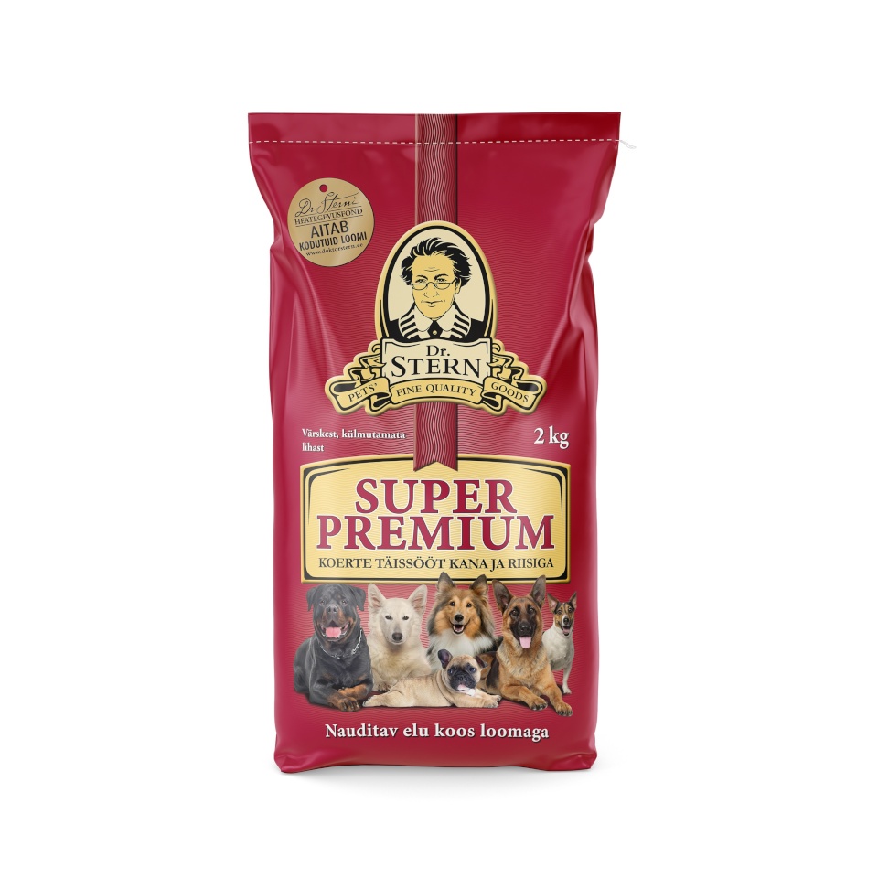 Dr.Stern Super Premium kuivtoit kana ja riisiga 2kg