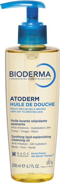 Bioderma dušiõli Atoderm Soothing Lipid-Replenishing Cleansing Oil 200ml, unisex