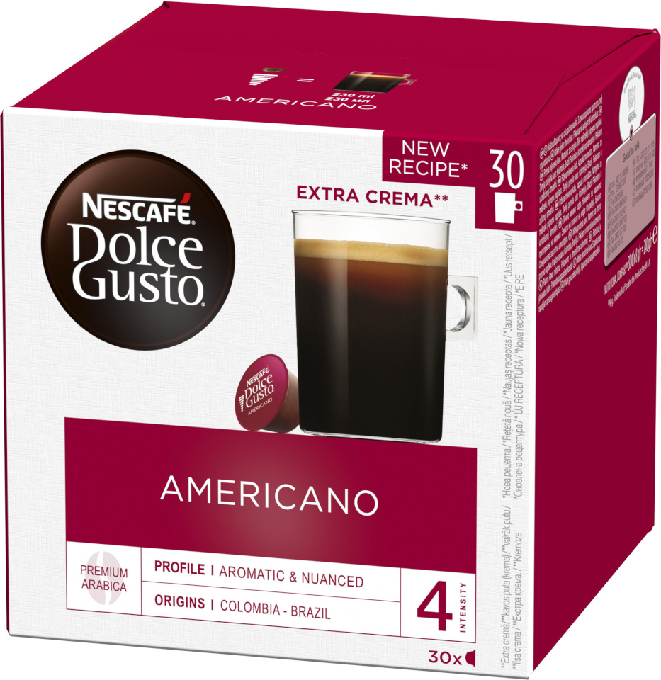 Nescafe kohvikapslid Dolce Gusto Americano, 30tk