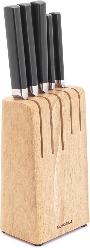 Brabantia kööginugade komplekt Knife Block Plus Knives 5-osaline, Beech Wood