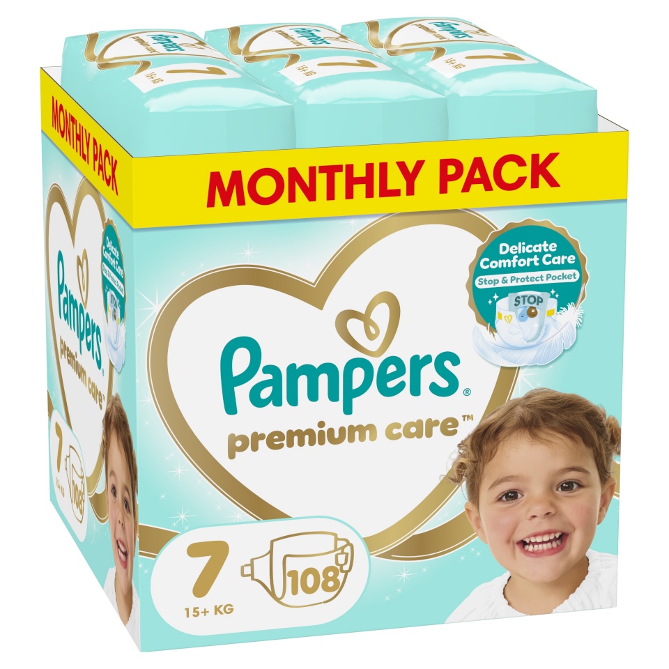 Pampers mähkmed Premium Care Teipmähkmed, suurus 7, 108 tk, 15+ kg