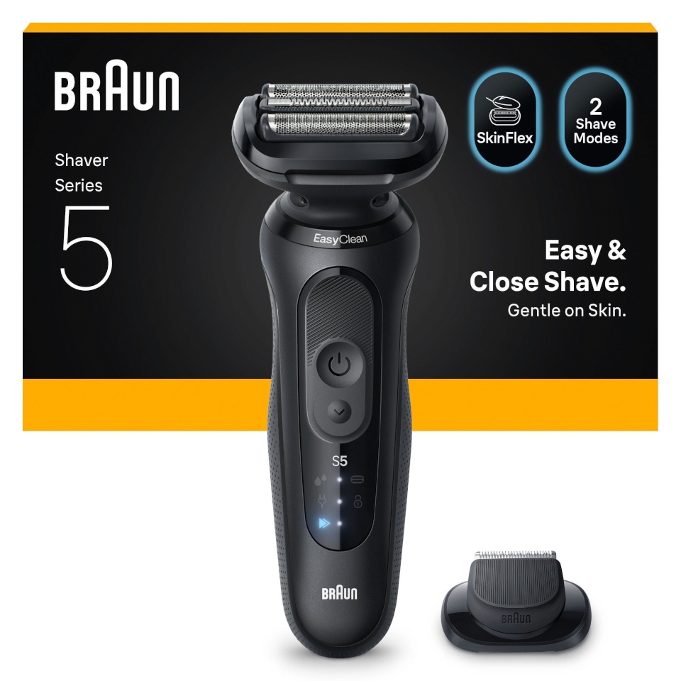 Braun pardel 52-N1200S Series 5 Wet & Dry Shaver with Beard Trimmer Attachment, must