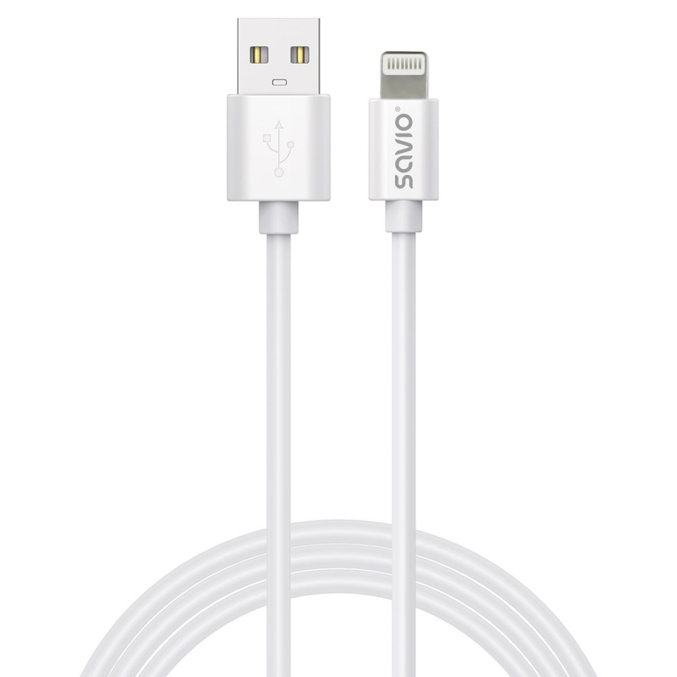 SAVIO kaabel Cl-193 USB-Cable USB 2.0 2 m USB-A USB-C/Lightning valge