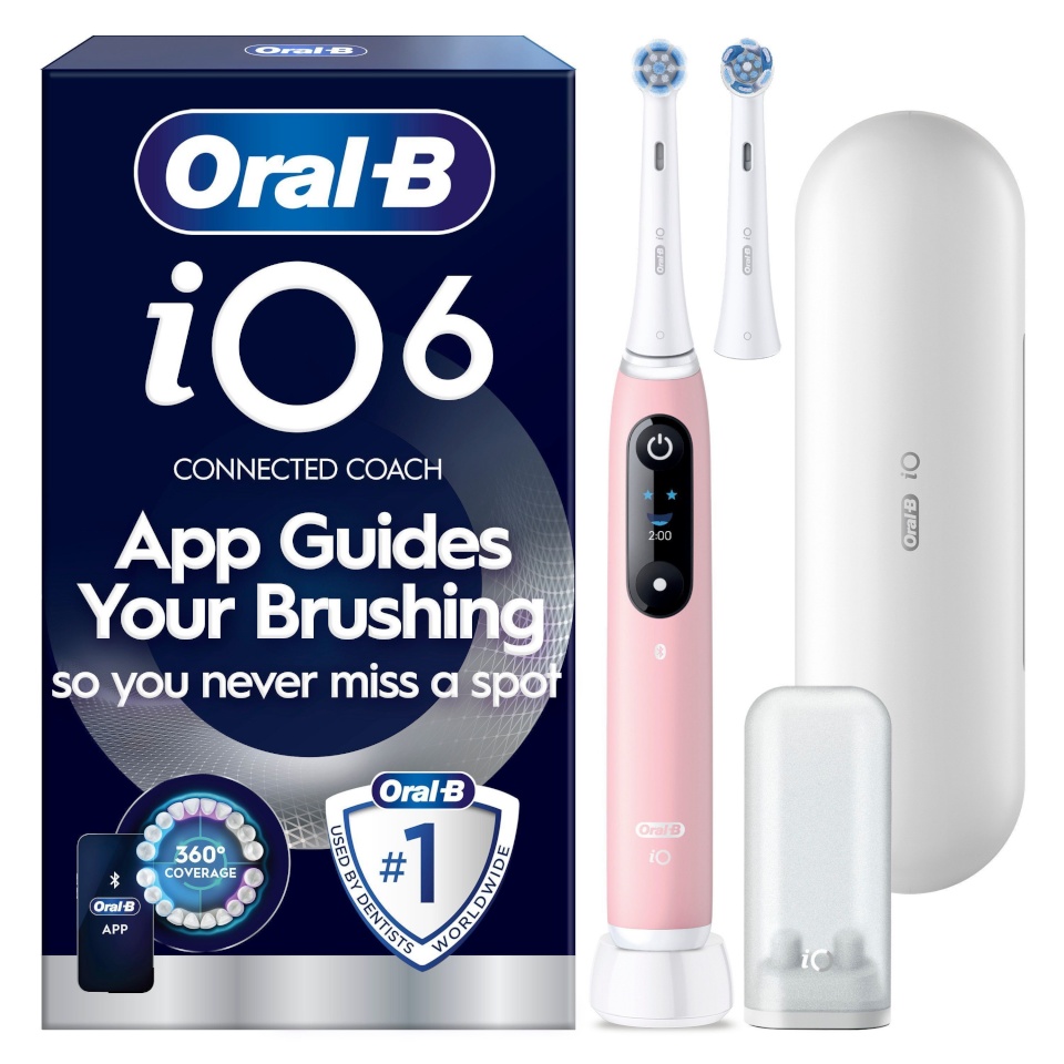 Braun elektriline hambahari Oral-B iO6, roosa + reisikott