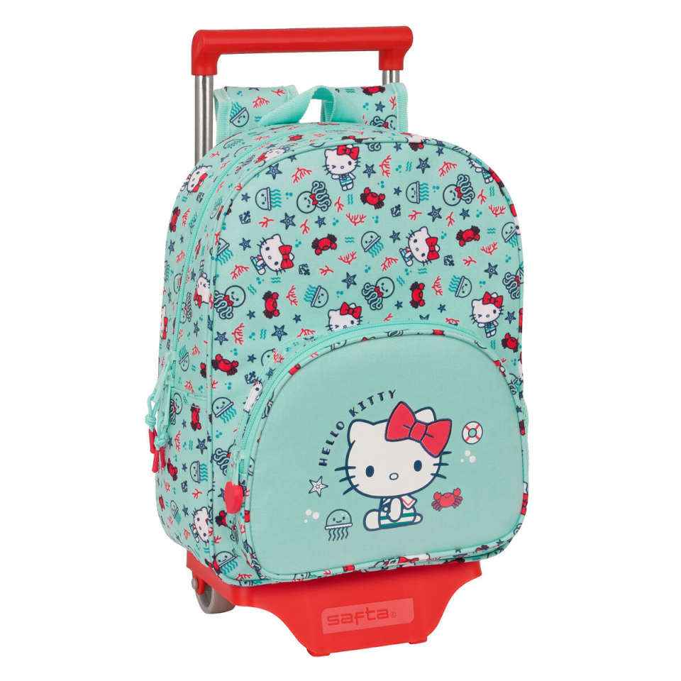 Hello Kitty ratastega koolikott Sea lovers türkiissinine 26x34x11cm