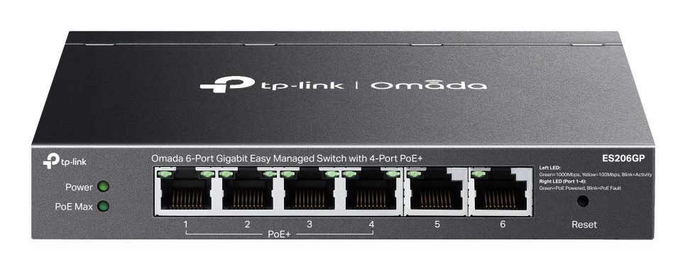 TP-Link switch Omada ES206GP network Managed Gigabit Ethernet (10/100/1000) Power over Ethernet (PoE) must