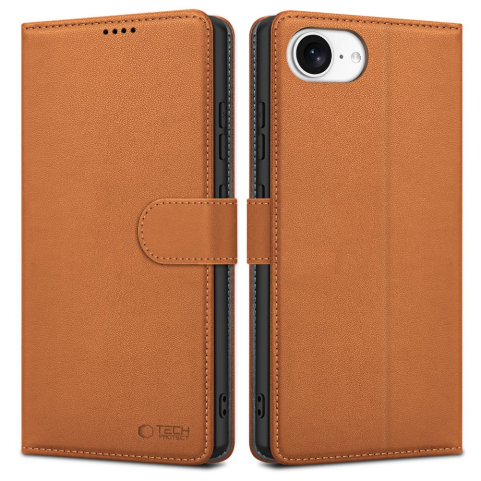 Tech-Protect WALLET iPhone 16E SADDLE BROWN