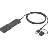 Digitus USB 3.0 Hub 4-Port+USB-C Adapter, SlimLine 1,2m Cable