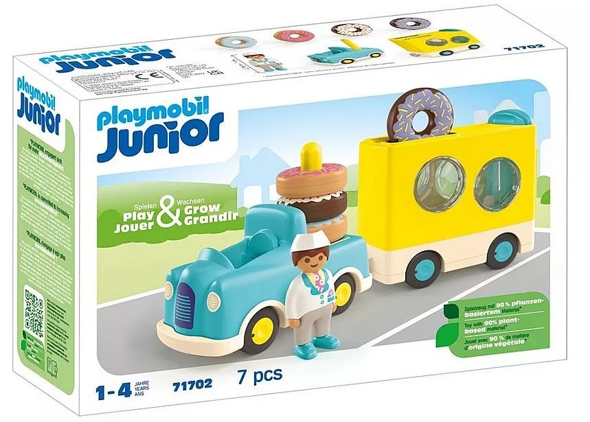 Playmobil klotsid 71702 Junior: Verrückter Donut Truck with Stapel- and Sortierfunktion