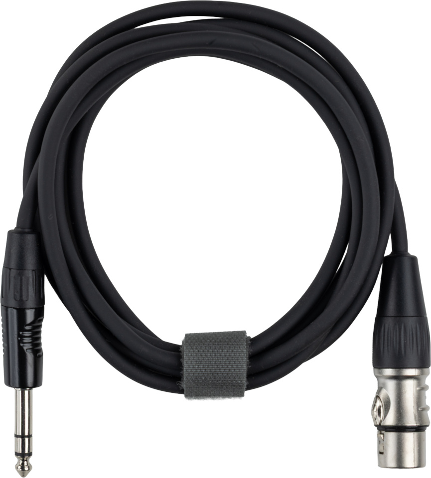 Fuj:tech spiraalkaabel 6,3 mm TRS – XLR, 3 m, must