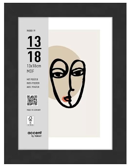 Nielsen Design pildiraam Photo Frame Wooden 3232201 Wood 19 must 13x18 cm