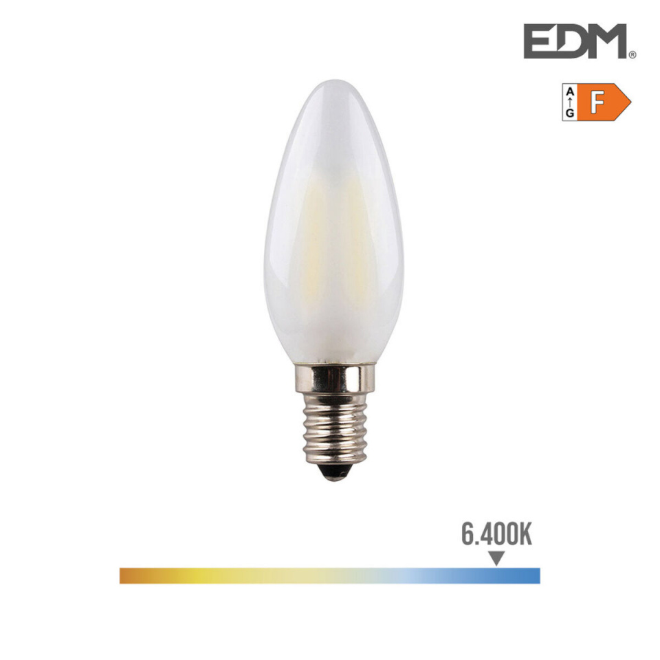 EDM LED-elektripirn Küünal F 4,5 W E14 470 lm 3,5x9,8cm (6400 K)