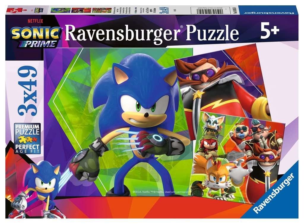 Ravensburger pusle Kinderpuzzle The Abenteuer von Sonic (3x 49-osaline)