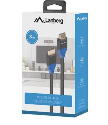 Lanberg kaabel HDMI M/M v2.0 3m Full Copper must BOX