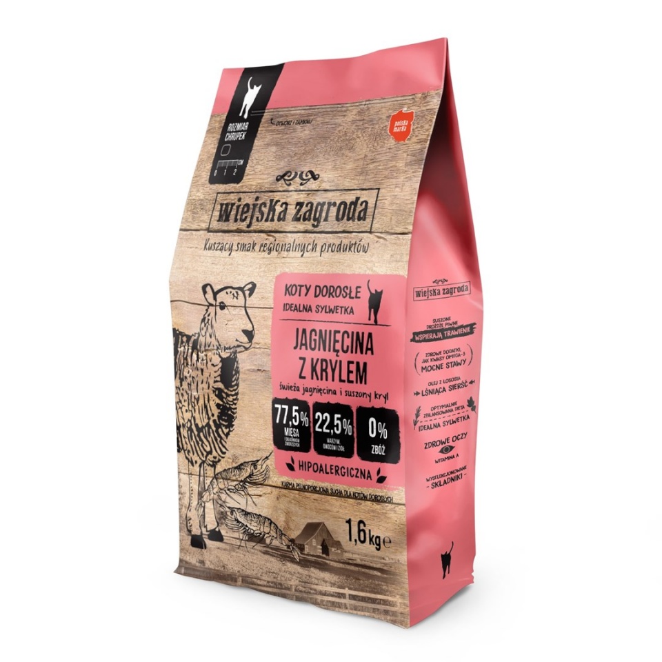 Wiejska Zagroda kuivtoit kassile Lamb with Krill, 400g