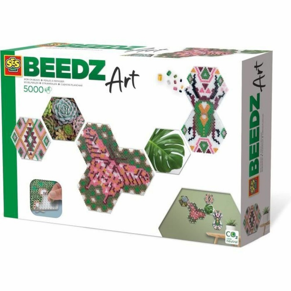 SES Creative komplekt Beedz Art - Hex tiles Botánica FR