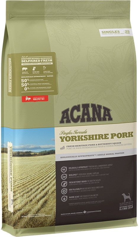 Acana kuivtoit koerale Singles Yorkshire Pork 11,4kg