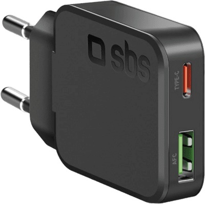 SBS laadija PD Travel Charger UltraSlim 30W USB/USB-C GaN must