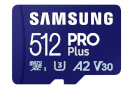 Samsung PRO Plus microSD Card with Adapter 512 GB, MicroSDXC, Flash memory class U3, V30, A2