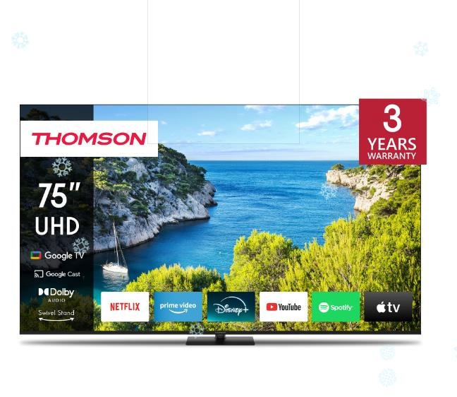THOMSON televiisor 75" 4K Smart 3840x2160 Wireless Lan Bluetooth google Tv must 75ug5c14