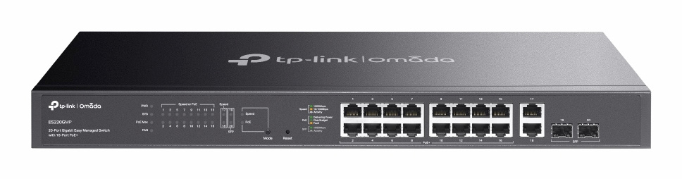 TP-Link switch Omada ES220GMP network Managed L2 Gigabit Ethernet (10/100/1000) Power over Ethernet (PoE) must