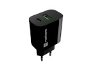 Natec Ribera USB Charger 1X USB-A + 1X USB-C 20W, must