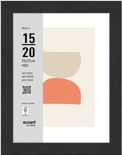 Nielsen Design pildiraam Photo Frame Wooden 3217201 Wood 19 must 15x20 cm