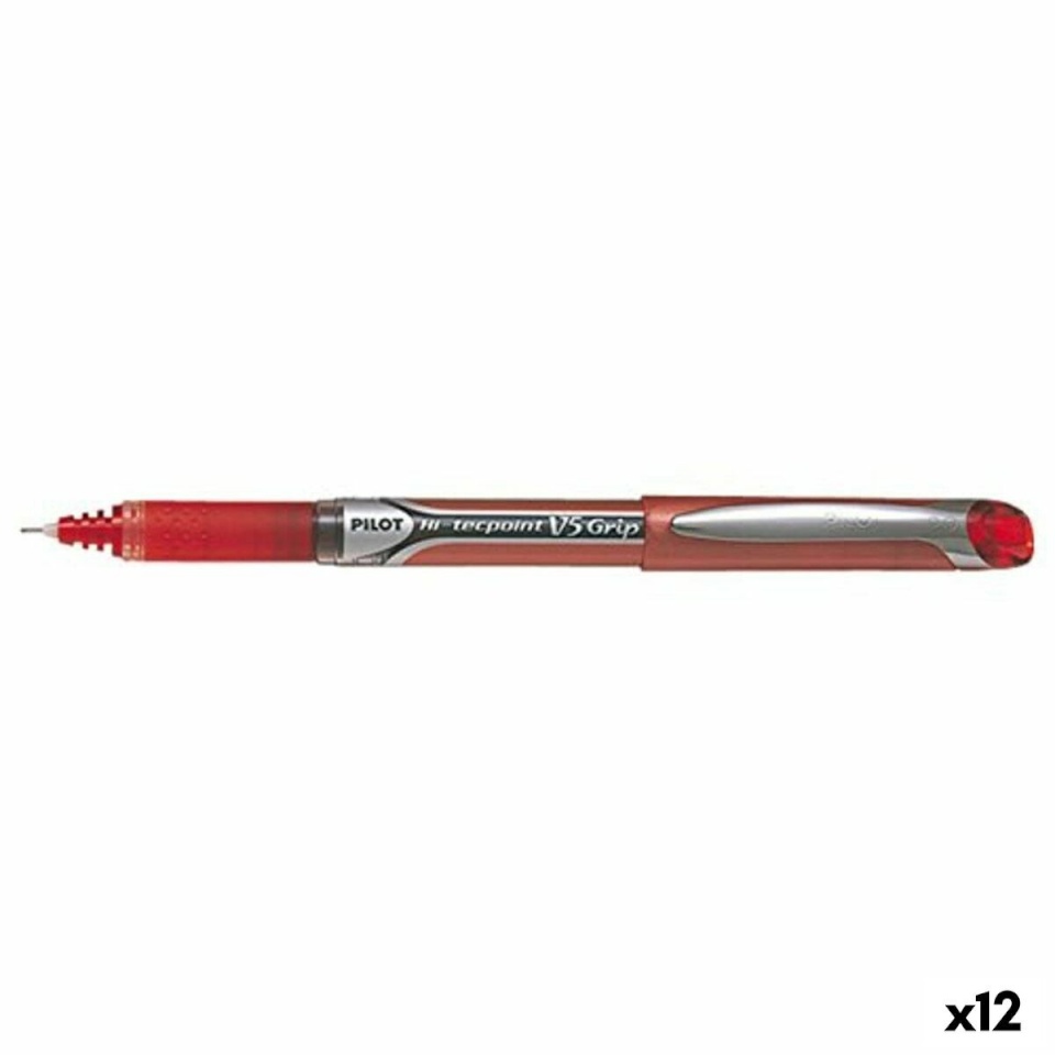 Pilot Vedela tindiga pliiats V-5 GRIP HI-TECPOINT punane 0,5 mm 12tk