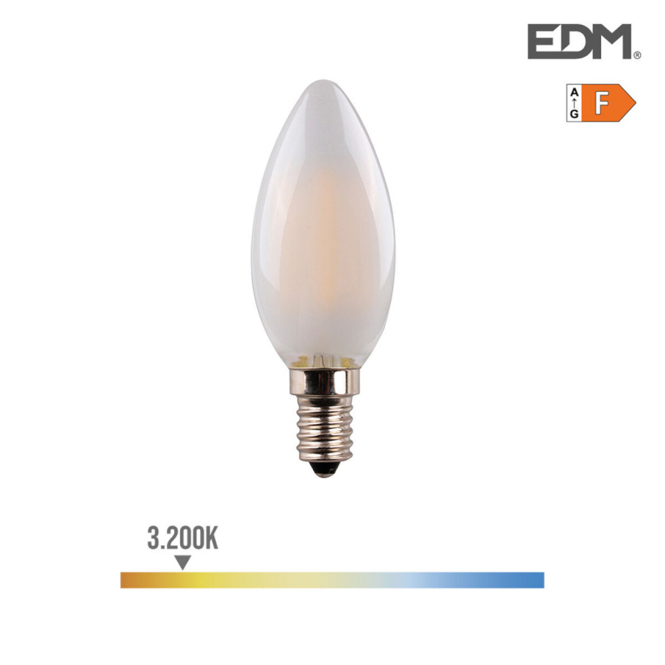 EDM LED-elektripirn Küünal F 4,5 W E14 470 lm 3,5x9,8cm (3200 K)