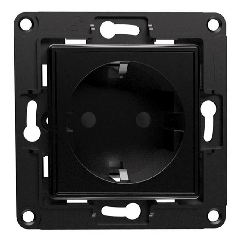 Shelly seinapistik Wall Socket, must