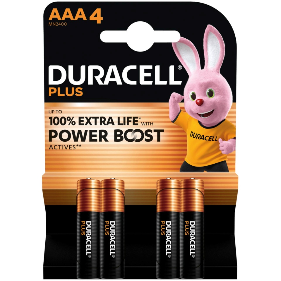 Duracell patarei 1x4 Duracell Plus Power Boost Micro MN2400 AAA LR03 1,5V