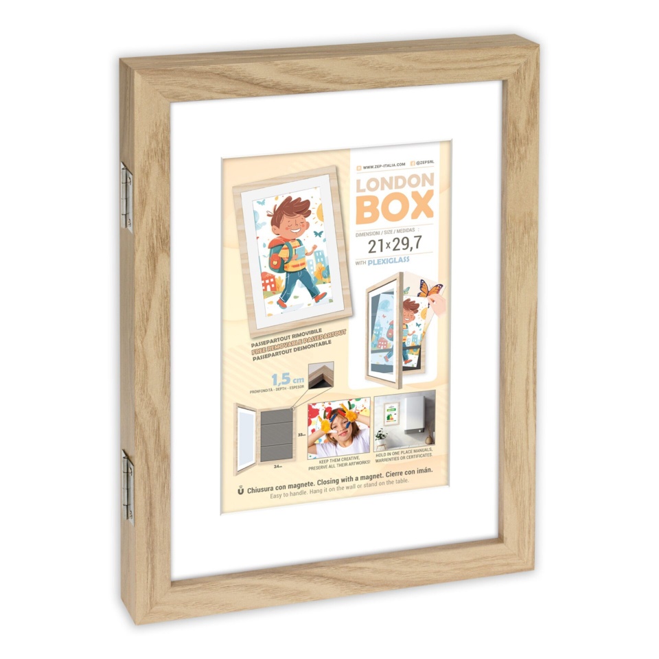 Zep pildiraam London Box Natural MRN82 Holz Rahmen Innenmaß 14x21,5cm