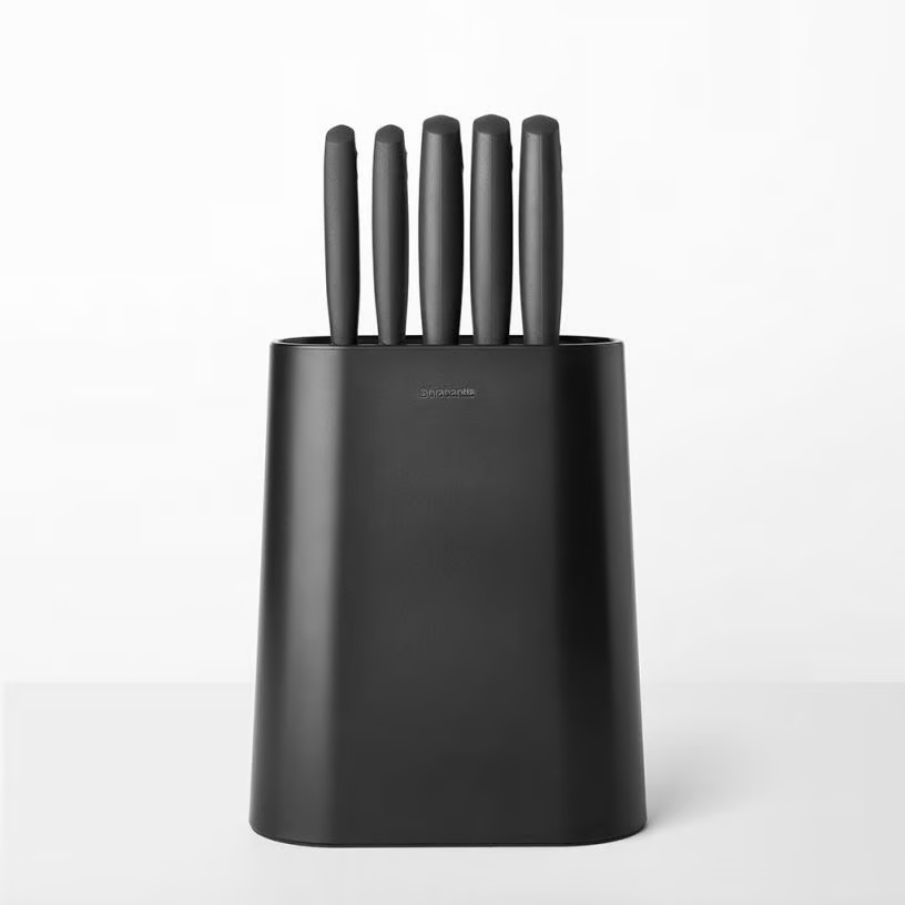 Brabantia kööginugade komplekt Knife Block Tasty+, 5-osaline Dark Grey