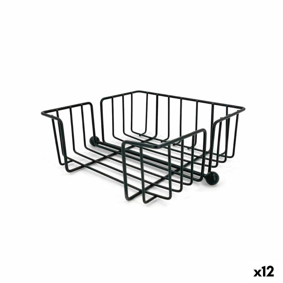 My Bar Salvräti hoidja must Metall 19x19x7,5cm 12 Ühikut