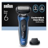 Braun pardel Series 6, 62-B1200S Wet & Dry Shaver with Beard Trimmer Attachment, must/sinine