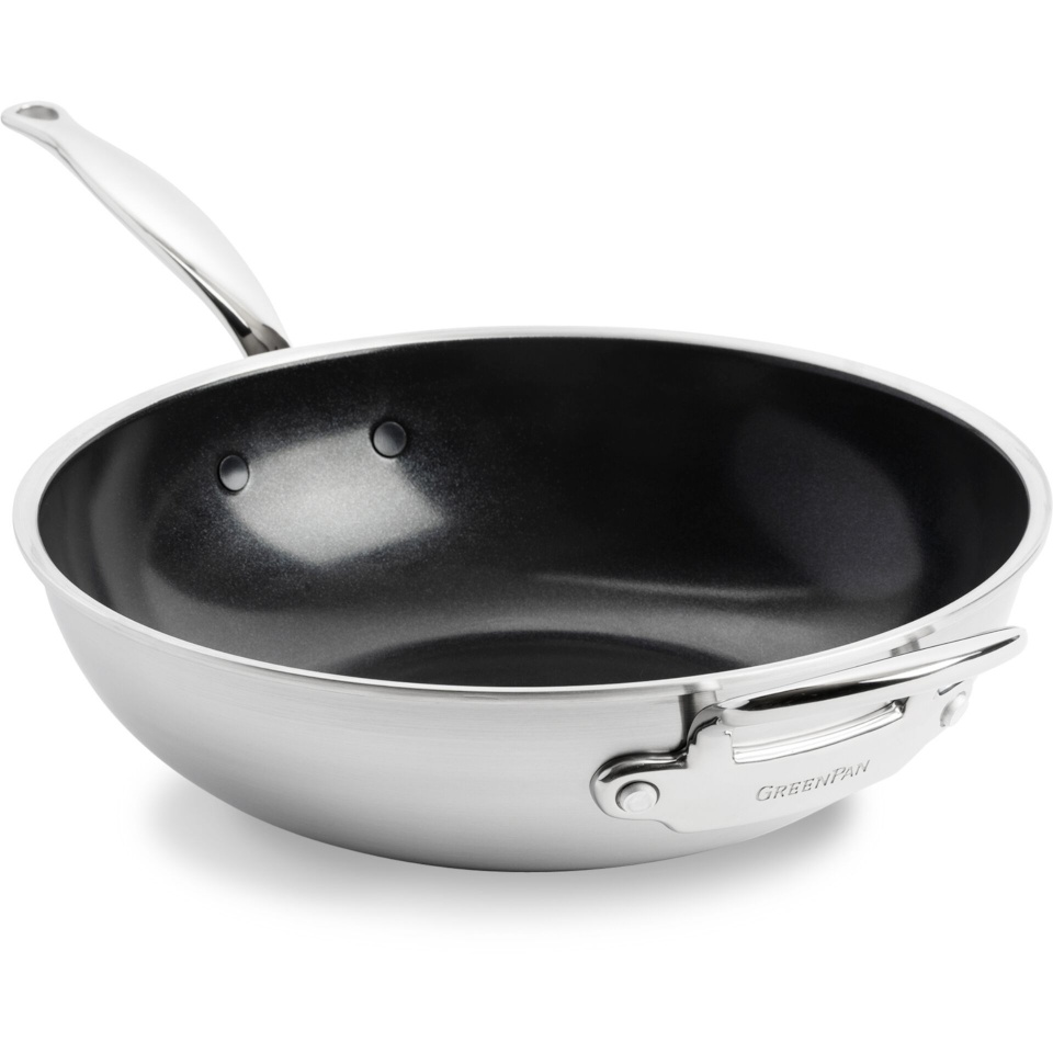 GreenPan pann Premiere Wok, 30cm, roostevaba teras 