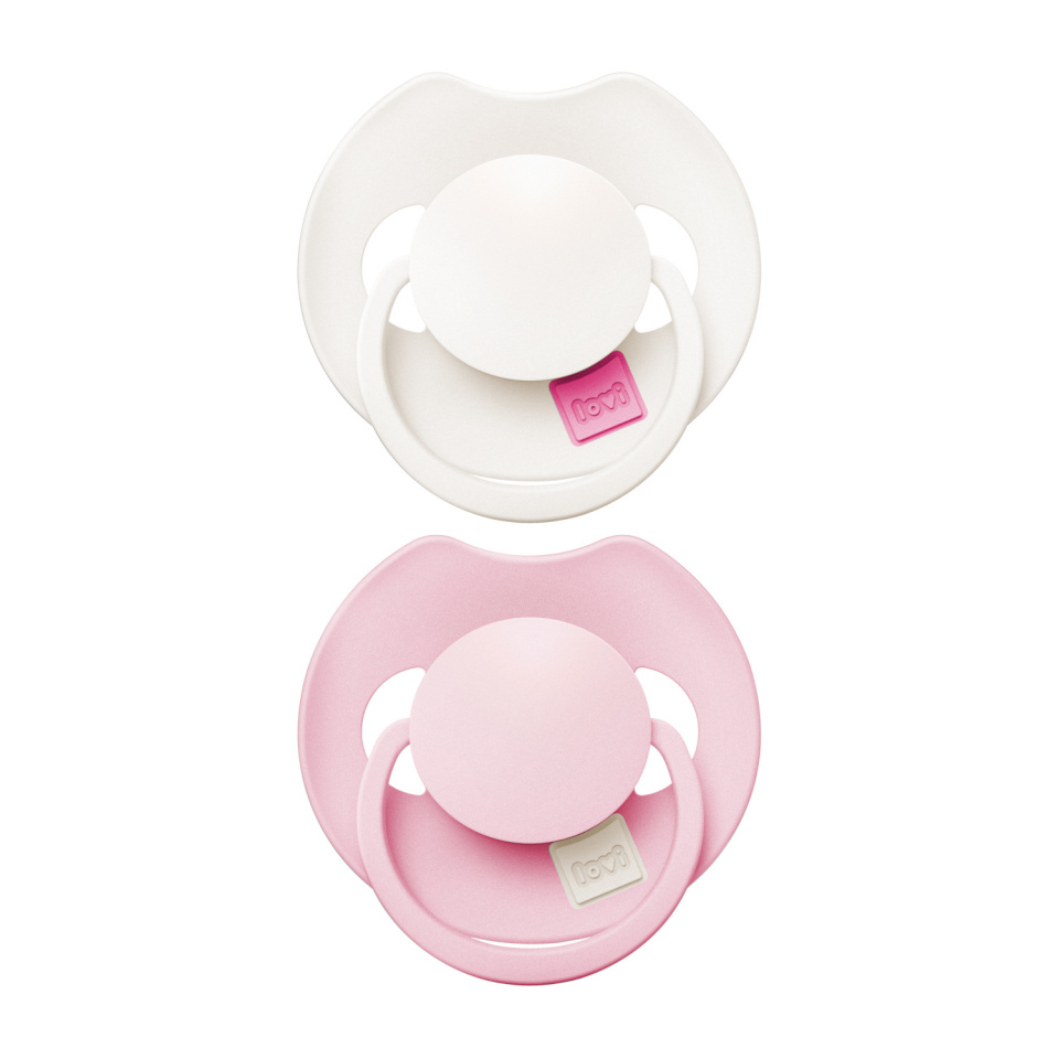 Lovi Prime silikoonist dünaamiline lutt, Rose/Rose Cream, 0–6 kuud, 2 tk, 34/454