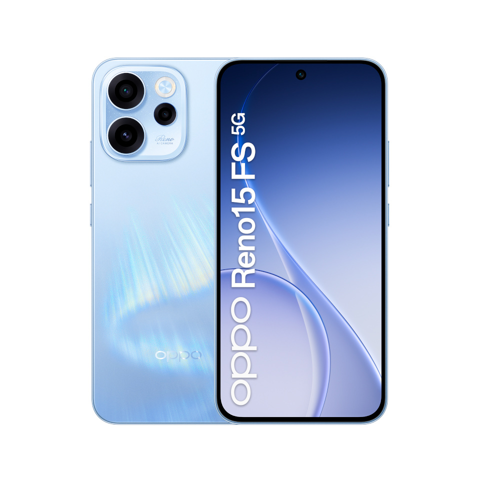 Oppo mobiiltelefon Reno15 FS 5G (CPH2801) (Aurora sinine) Dual SIM 6.57“ AMOLED 1080x2372/2.2GHz&1.8GHz/512GB/8GBRAM/Android16/microSDXC/5G |
