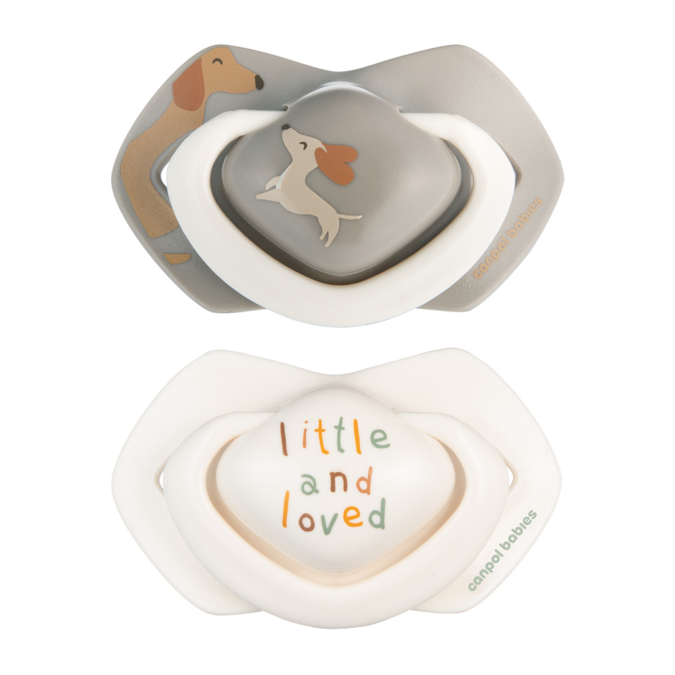Canpol BABIES silikoonist sümmeetrilised lutid Light Touch DOGS, 6-18m, 2 tk., 22/671
