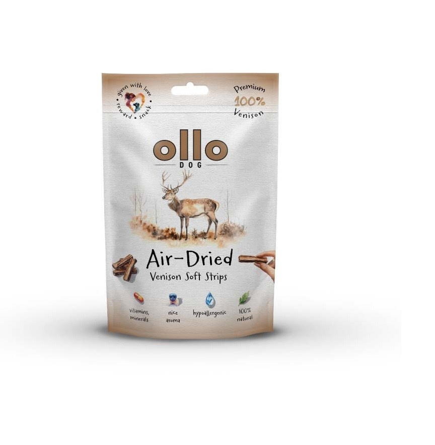 Ollo maius koerale Air-Dried Venison Strips, 80g
