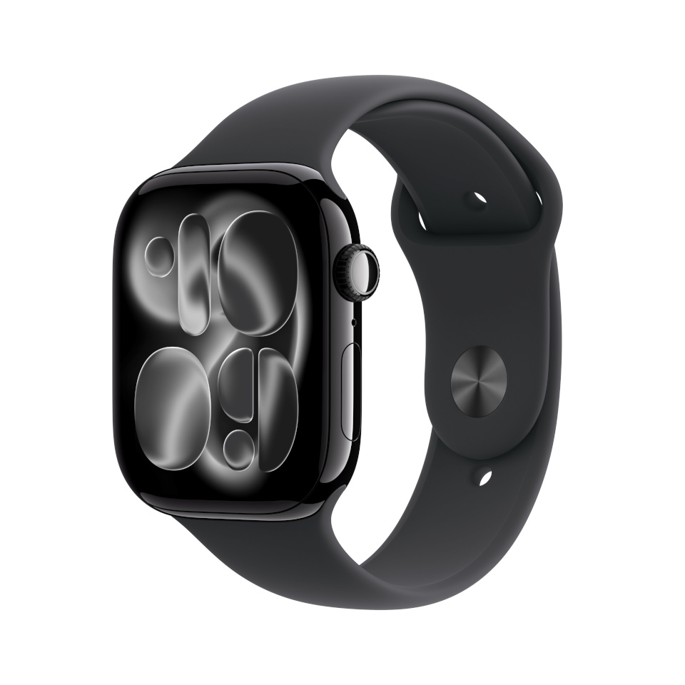 Apple Watch 11 46mm GPS Aluminum S/M Sportarmband diamantschwarz/sch