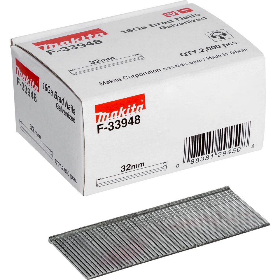 Makita naelad Gauge Brad Nails 1,6x32mm F-33948 2000tk