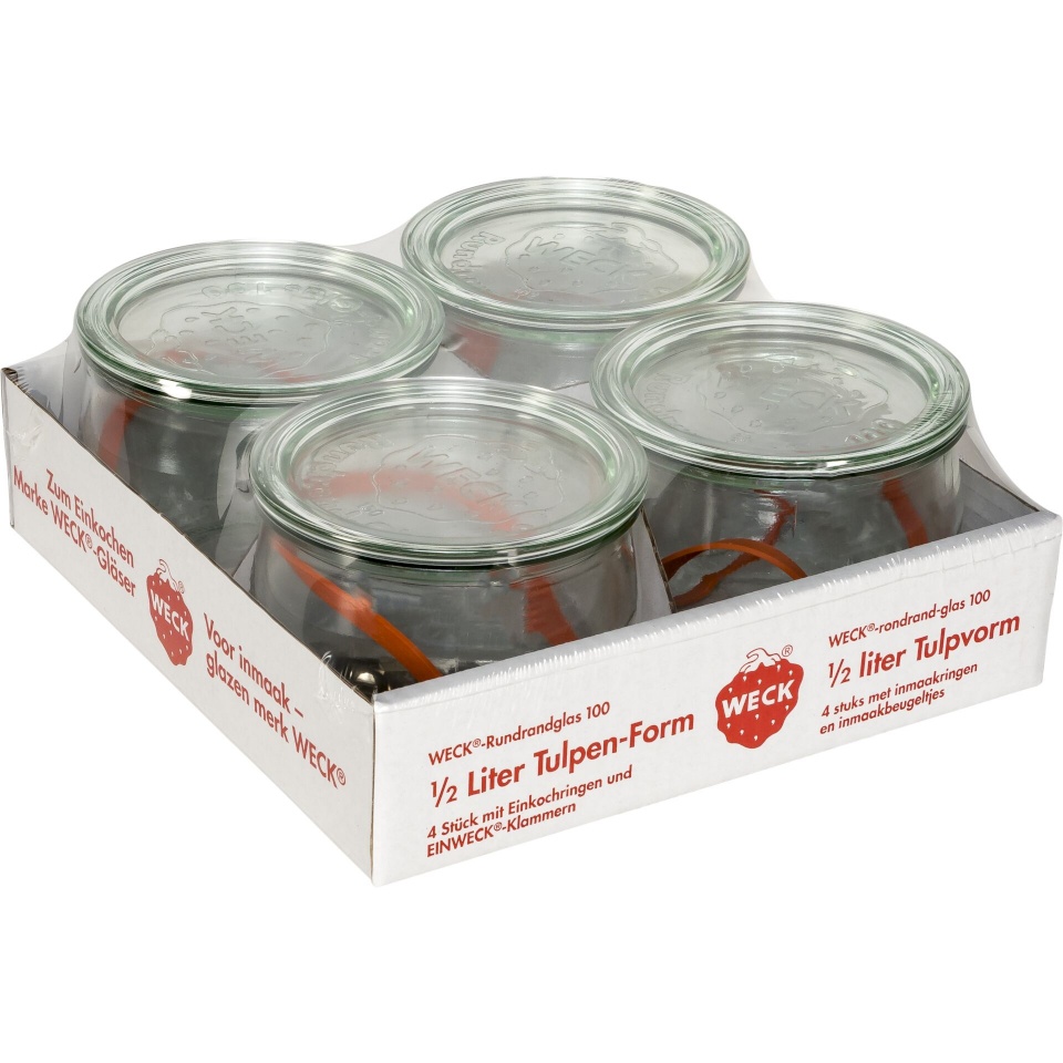 Weck Round Rim Jar Tulip 0,5l Set of 4