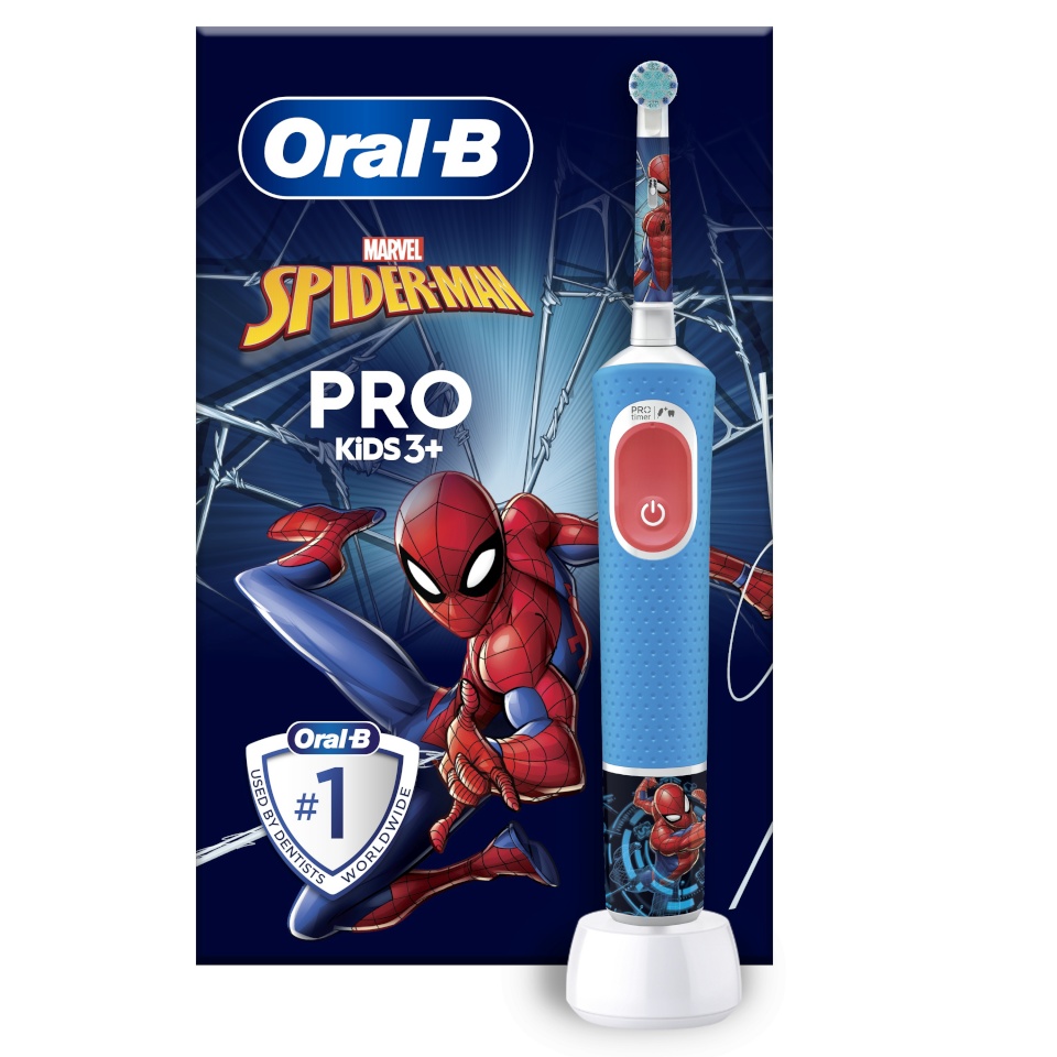 Braun elektriline hambahari Oral-B Pro Kids Spiderman Electric Toothbrush, sinine/punane