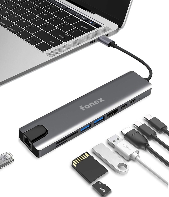Fonex metall 8 in 1 multiport HUB