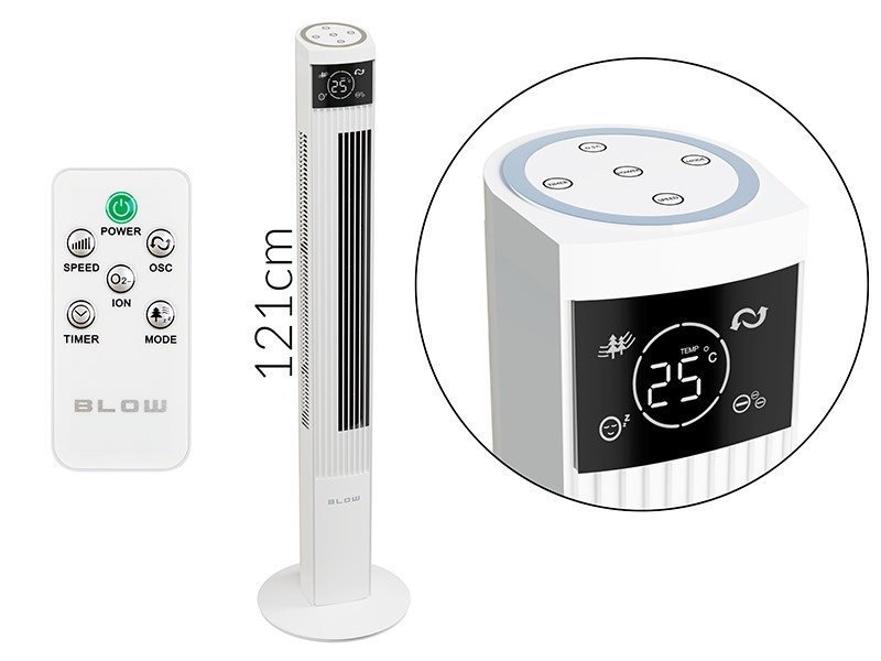Blow ventilaator 44-653 Column Fan XXL, 90W, valge