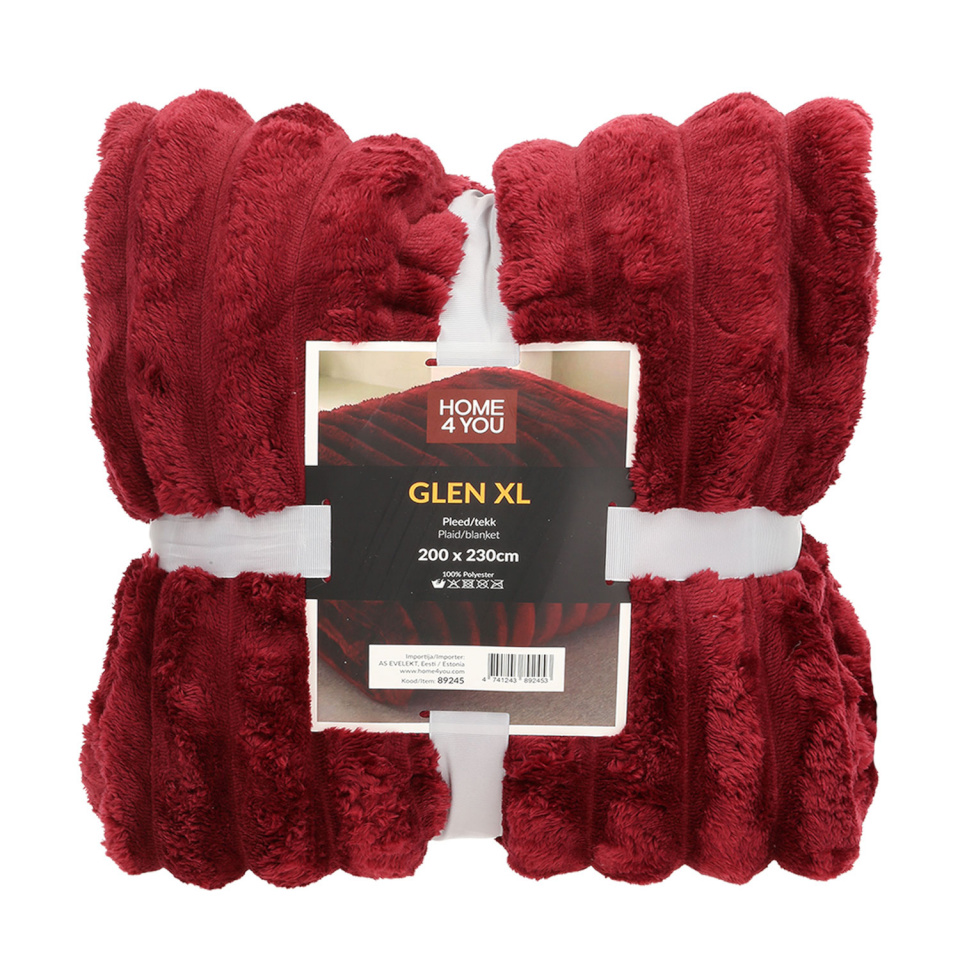 H4Y pleed Glen XL, 200x230cm, punane