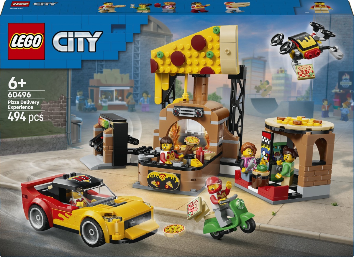 LEGO My City 60496 - Pitsarestoran ja kullerautod