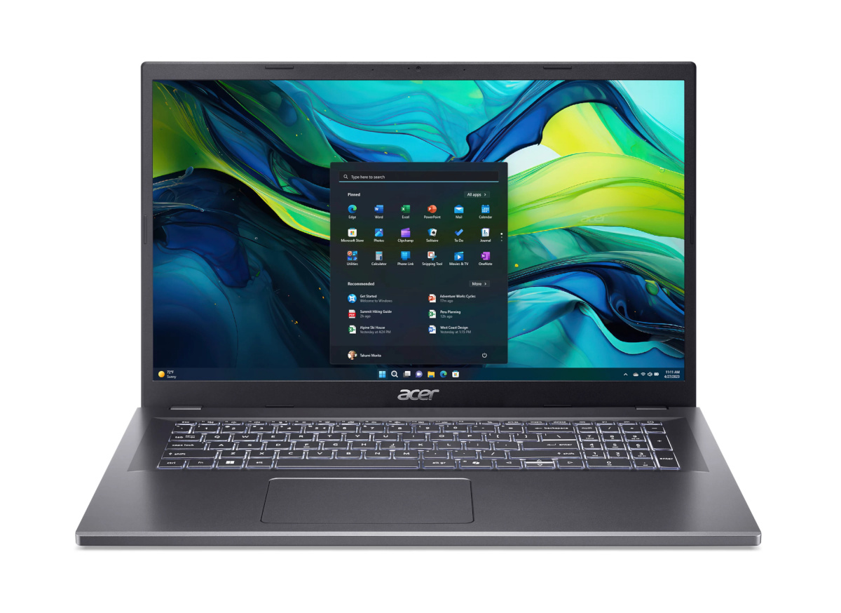 Acer sülearvuti Aspire 17 (A17-51M-939D) 17,3" Full-HD, IPS, Intel 9-270H, 32GB RAM, 512GB SSD, Windows 11