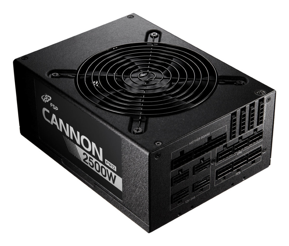 Fortron toiteplokk CANNON PRO 2500 (must, 4x 12-Pin, 3x PCIe, Kabelmanagement, 2500 Watt)